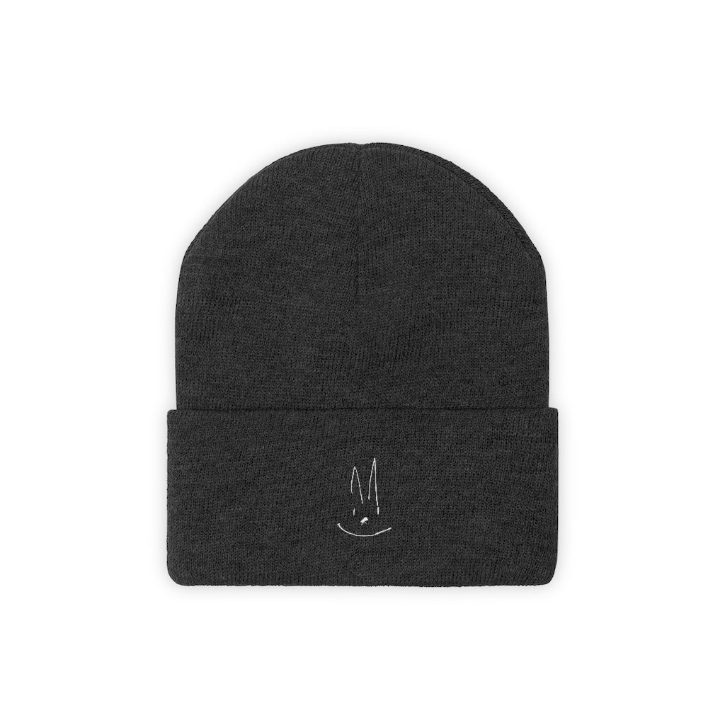 Bunny Black Knit Beanie