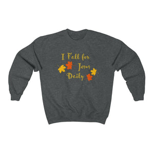 I Fall for Jesus Daily Unisex Heavy Blend Crewneck Sweatshirt