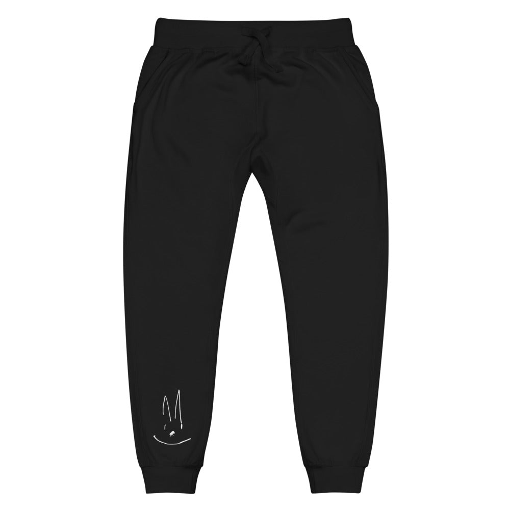 Bunny Black or Charcoal Unisex fleece sweatpants