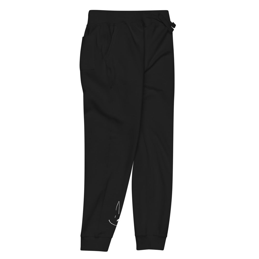 Bunny Black or Charcoal Unisex fleece sweatpants