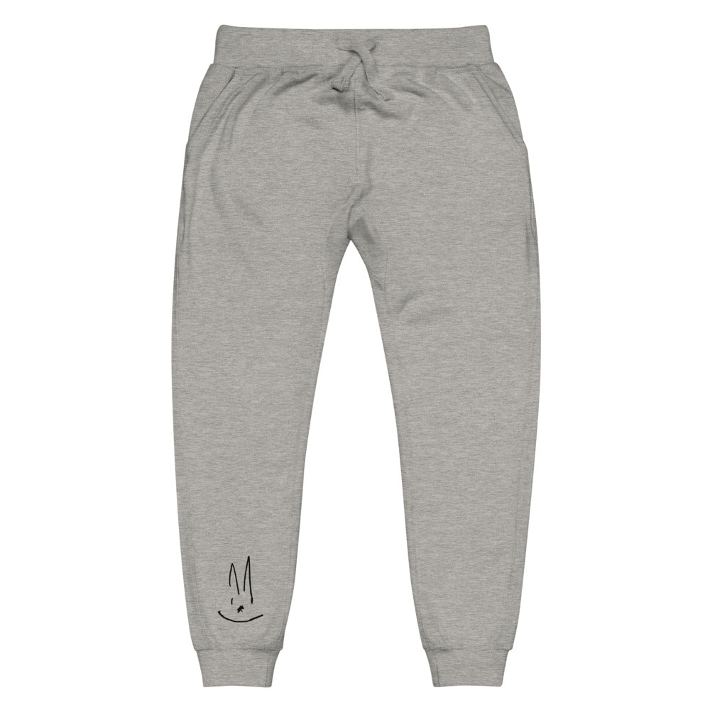 Bunny Gray or White  Unisex fleece sweatpants