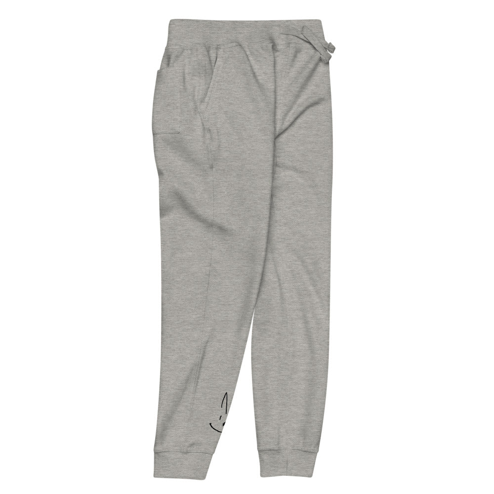 Bunny Gray or White  Unisex fleece sweatpants