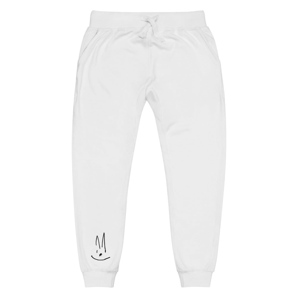 Bunny Gray or White  Unisex fleece sweatpants