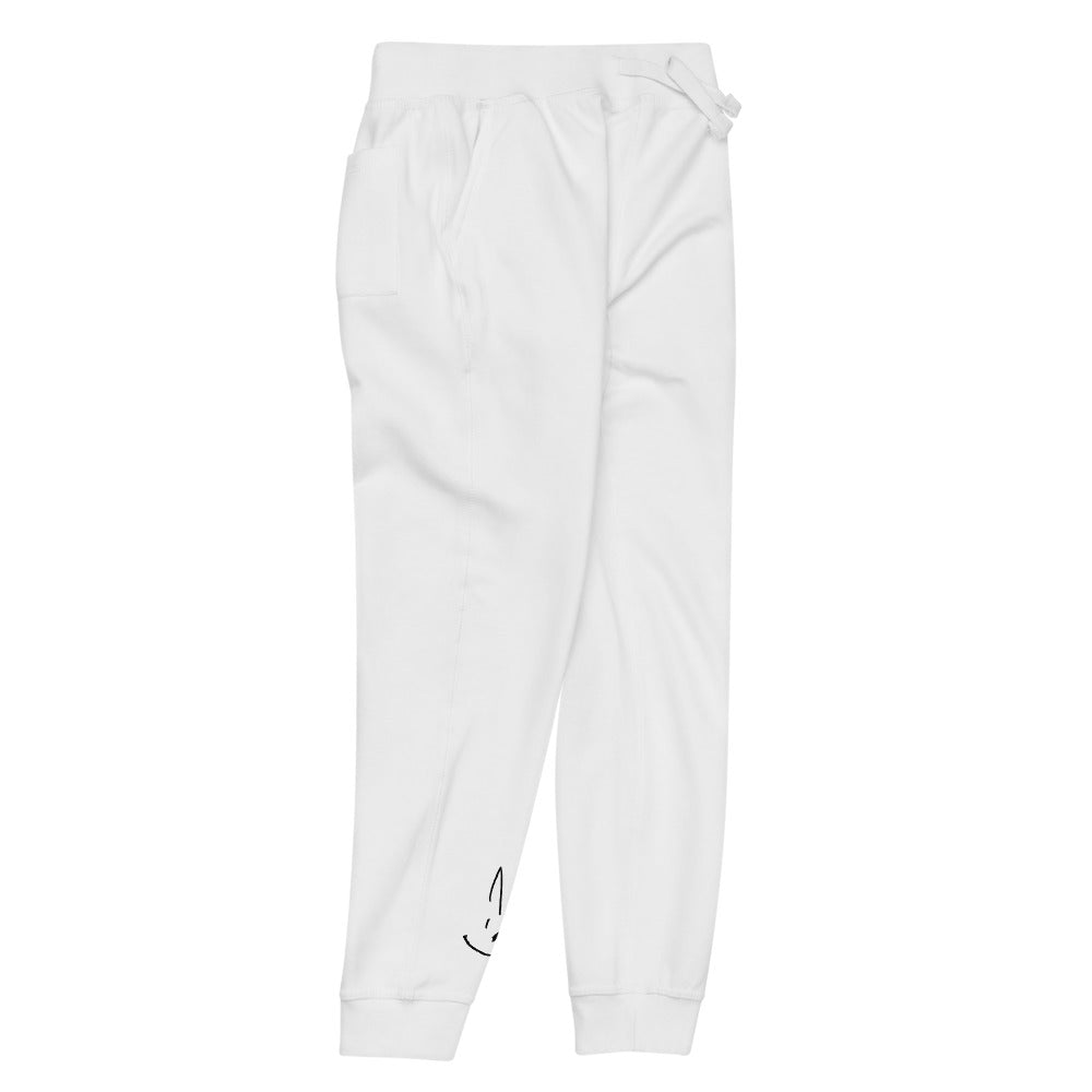 Bunny Gray or White  Unisex fleece sweatpants